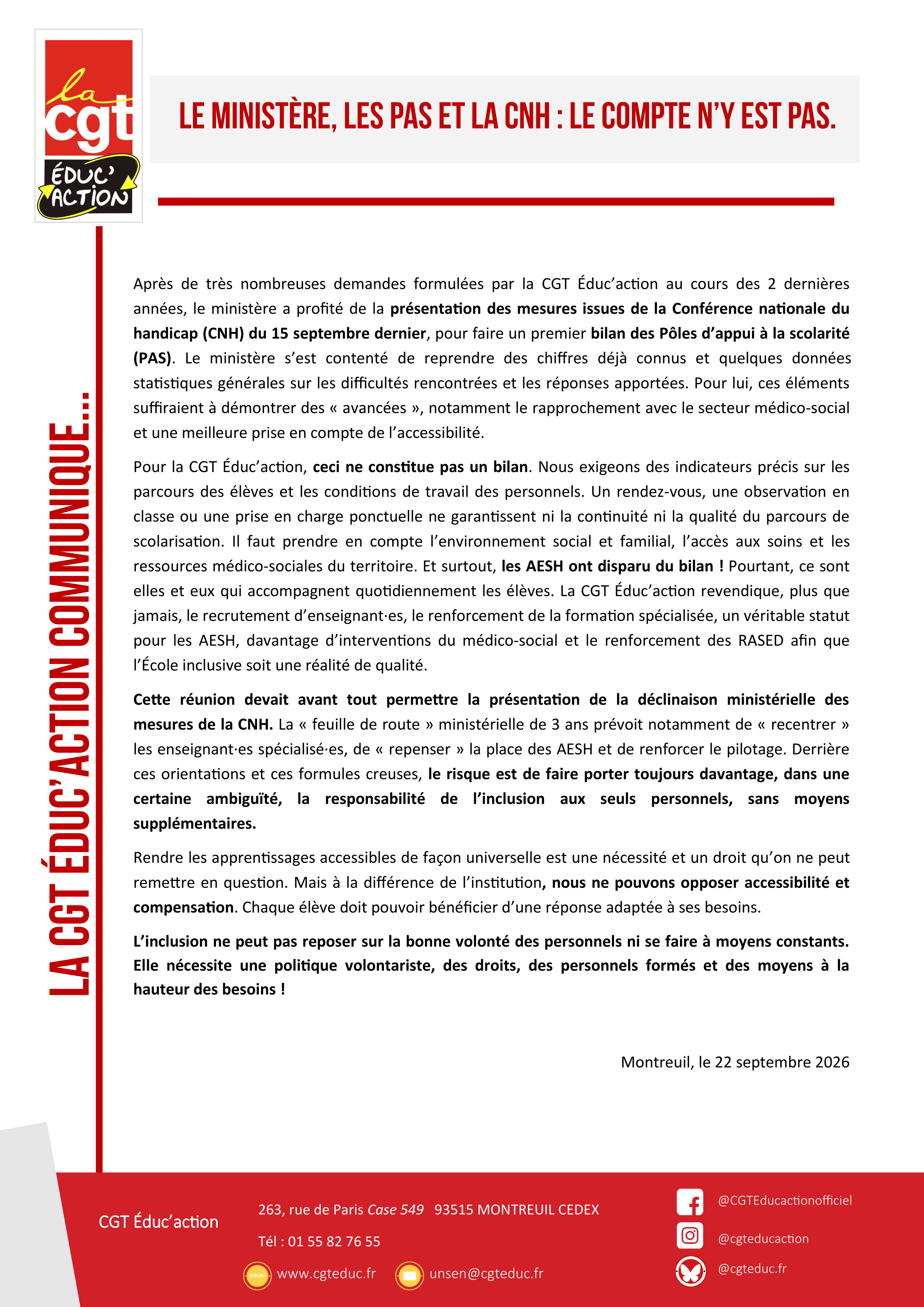 logo Ministère, PAS, CNH : le compte n'y est pas !